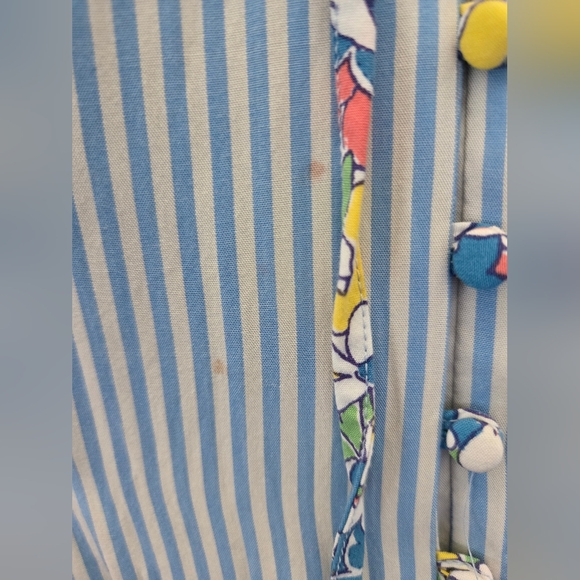 Blue Striped Dress with Colorful Accents - Picture 3 of 5